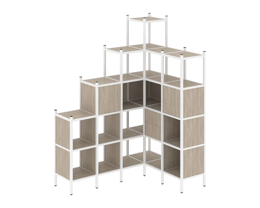 Угловой внутренний стеллаж L-44 1694x1278x2280 Лофт / Loft