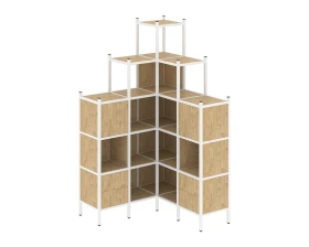 Угловой внутренний стеллаж L-45 1278x1278x2280 Лофт / Loft images