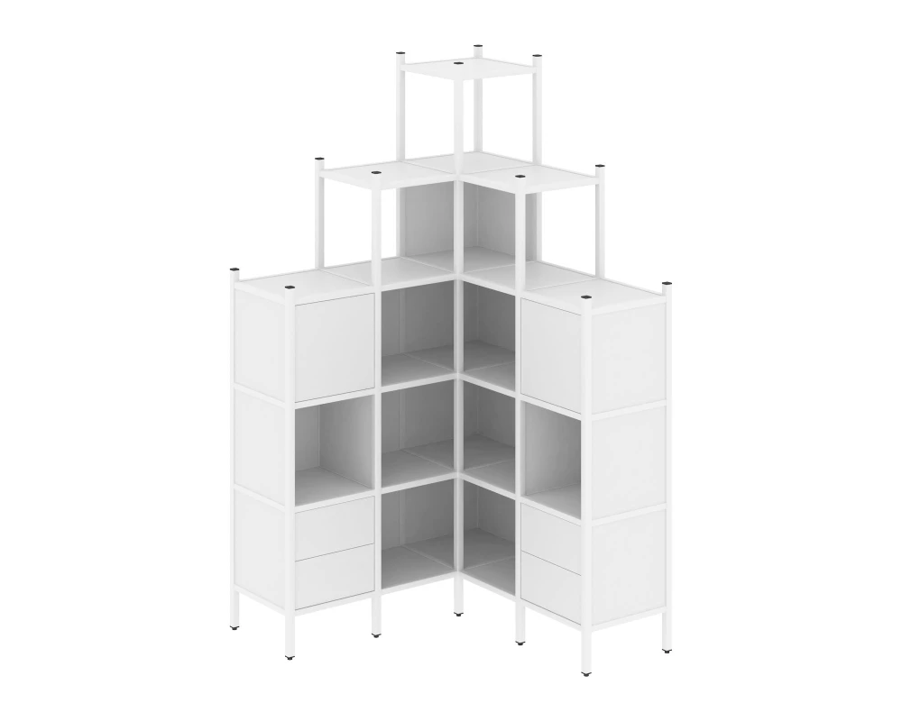 Угловой внутренний стеллаж L-45 1278x1278x2280 Лофт / Loft