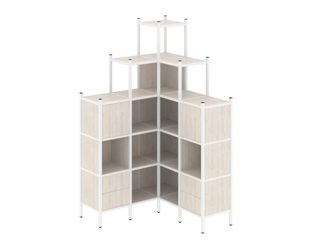 Угловой внутренний стеллаж L-45 1278x1278x2280 Лофт / Loft