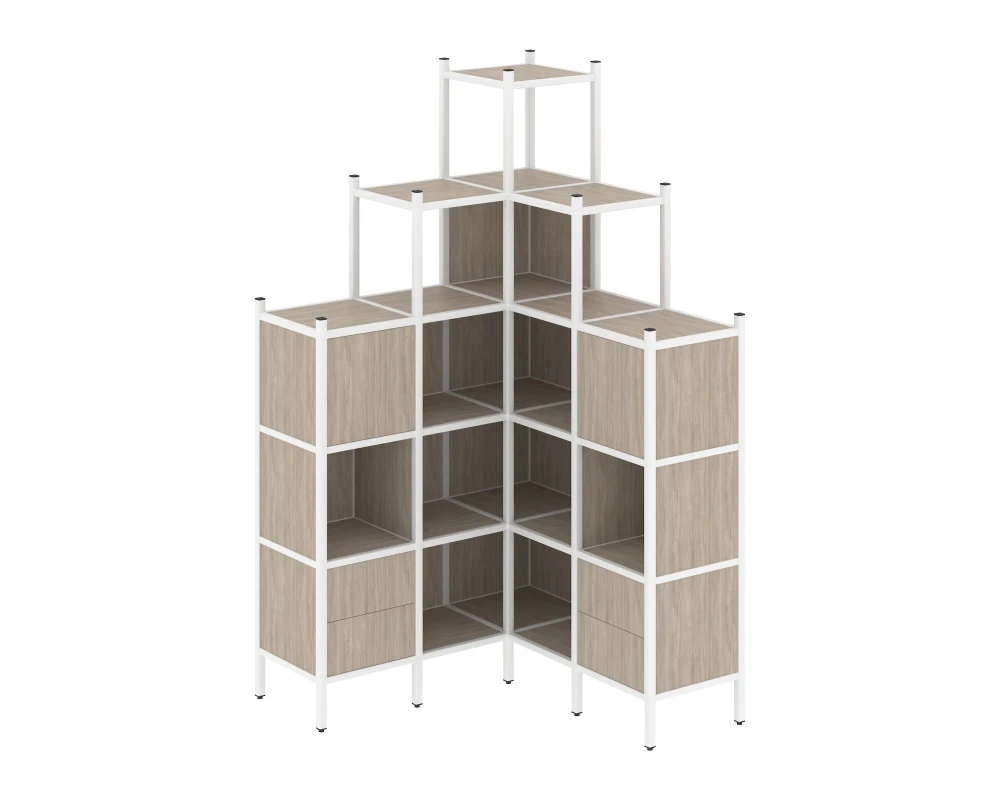 Угловой внутренний стеллаж L-45 1278x1278x2280 Лофт / Loft