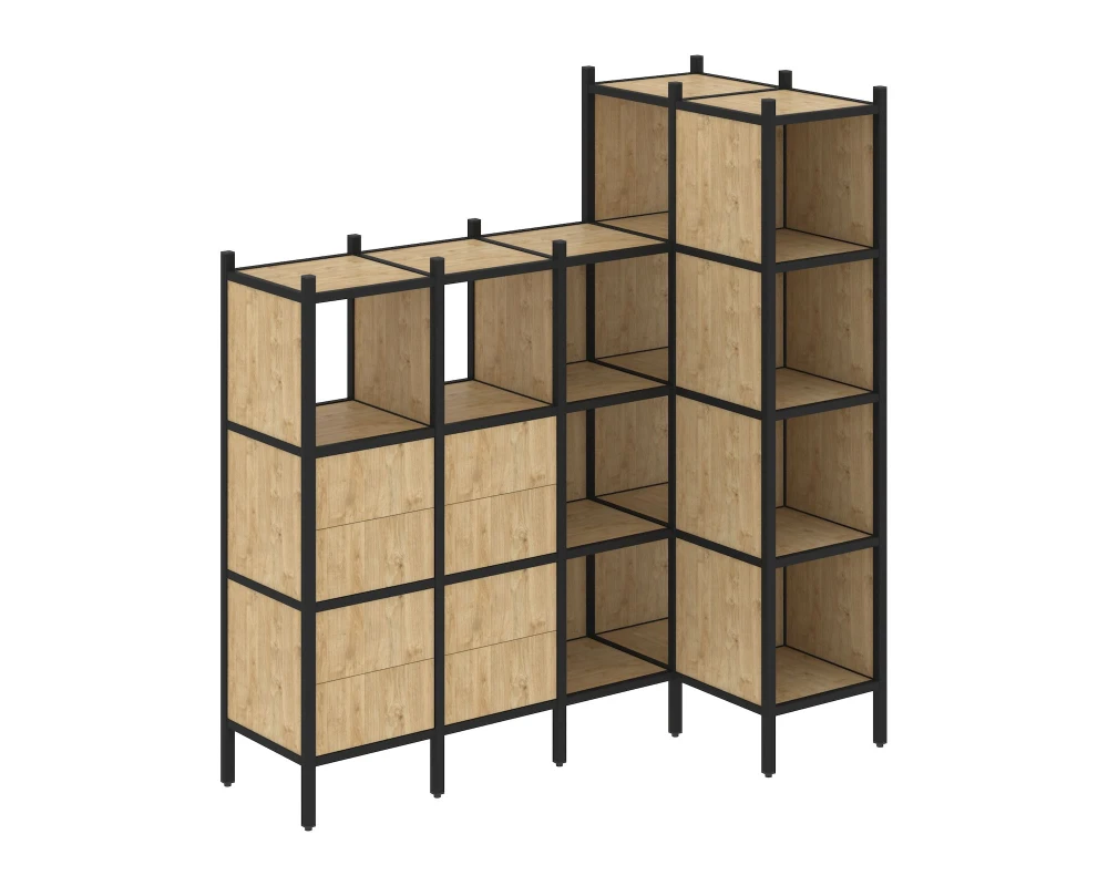 Угловой внутренний стеллаж L-47 1694x862x1869 Лофт / Loft