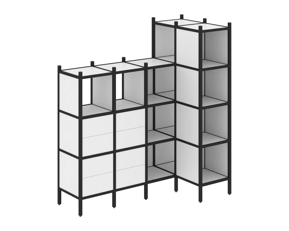 Угловой внутренний стеллаж L-47 1694x862x1869 Лофт / Loft