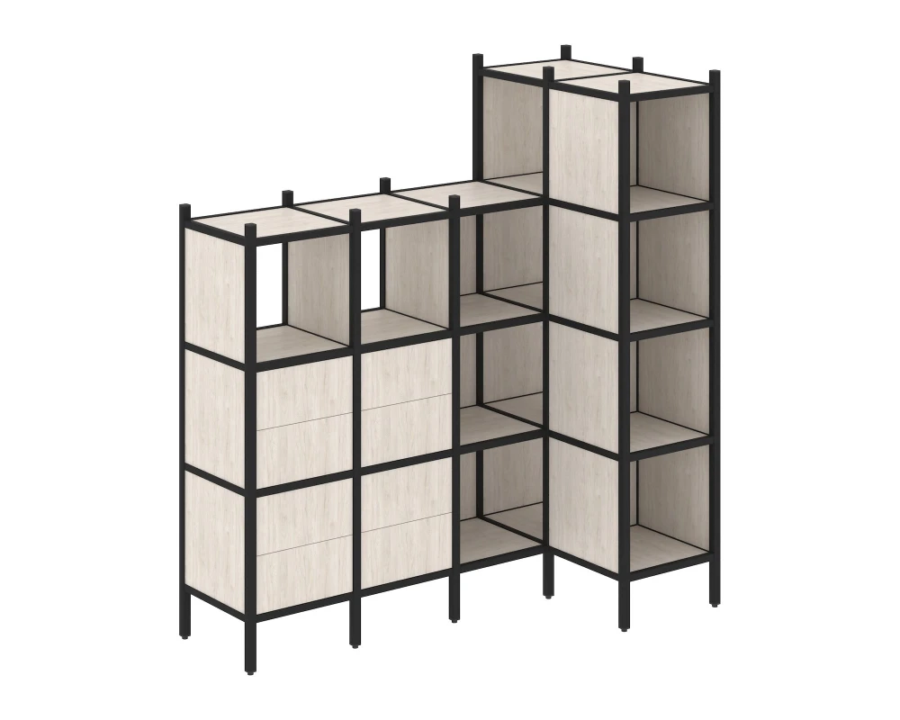 Угловой внутренний стеллаж L-47 1694x862x1869 Лофт / Loft