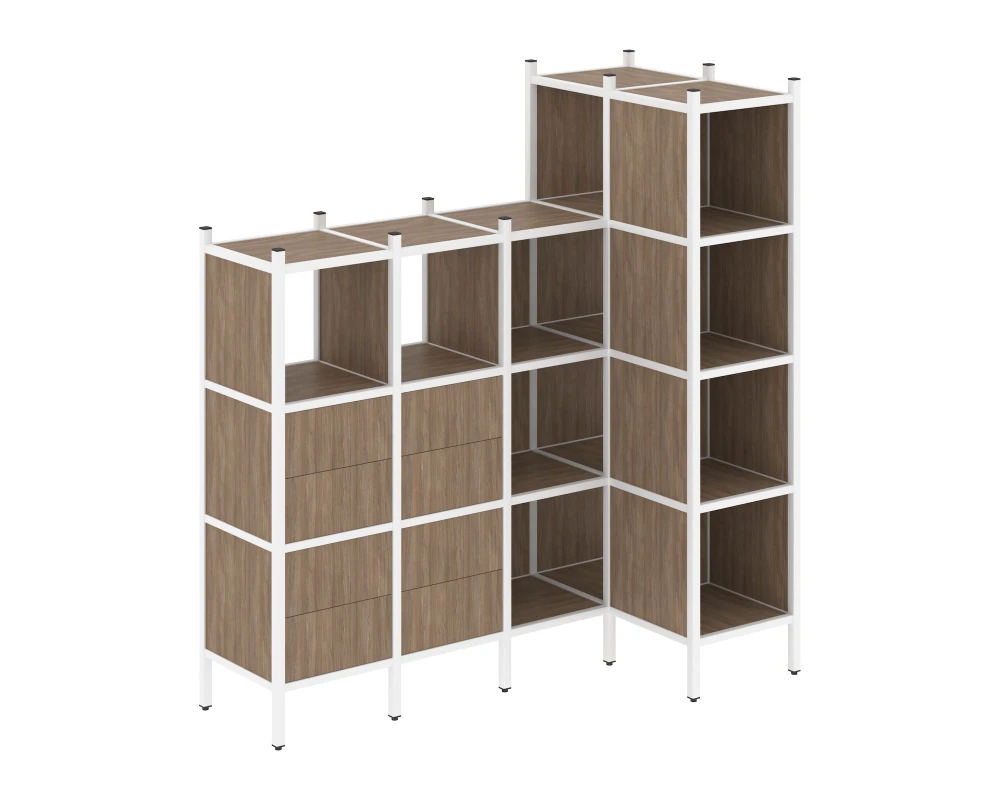 Угловой внутренний стеллаж L-47 1694x862x1869 Лофт / Loft