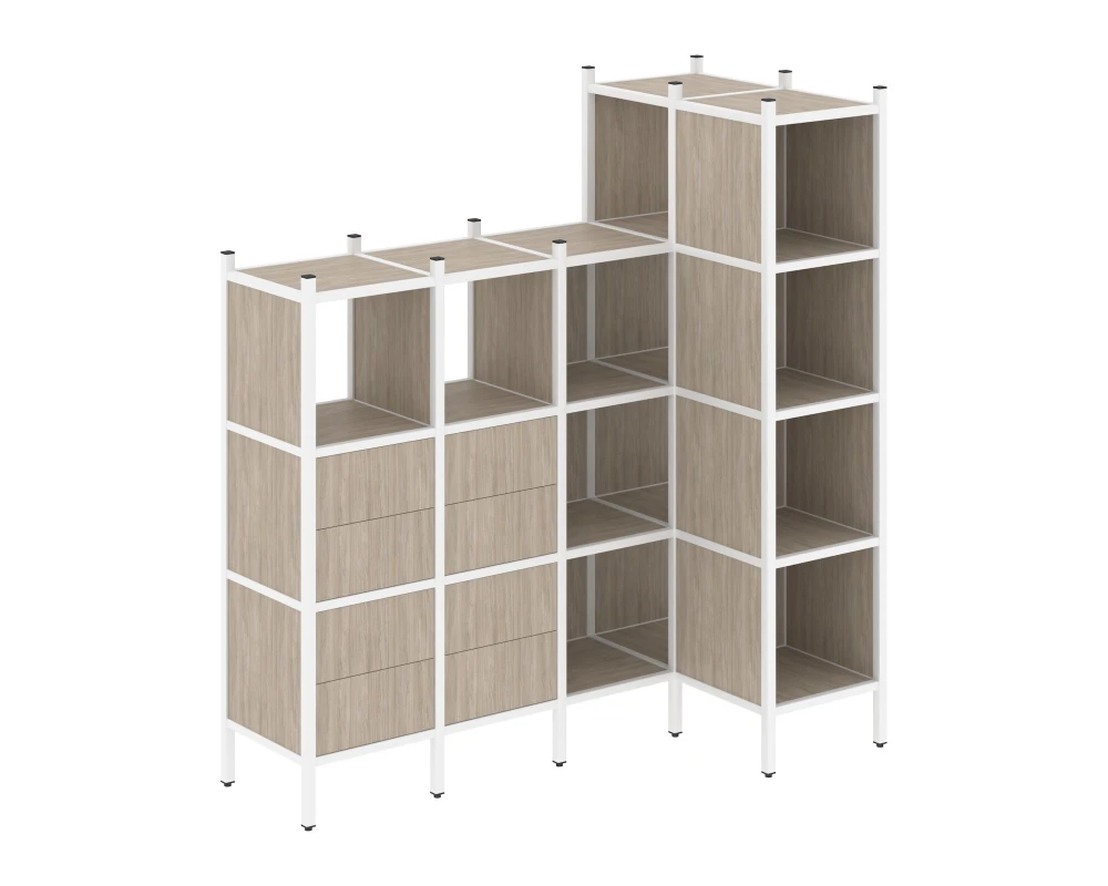 Угловой внутренний стеллаж L-47 1694x862x1869 Лофт / Loft