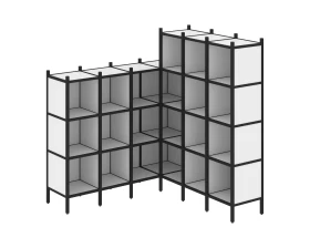 Угловой внутренний стеллаж L-50 1694x1694x1869 Лофт / Loft images