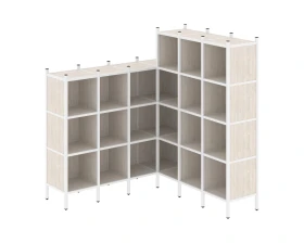 Угловой внутренний стеллаж L-50 1694x1694x1869 Лофт / Loft images