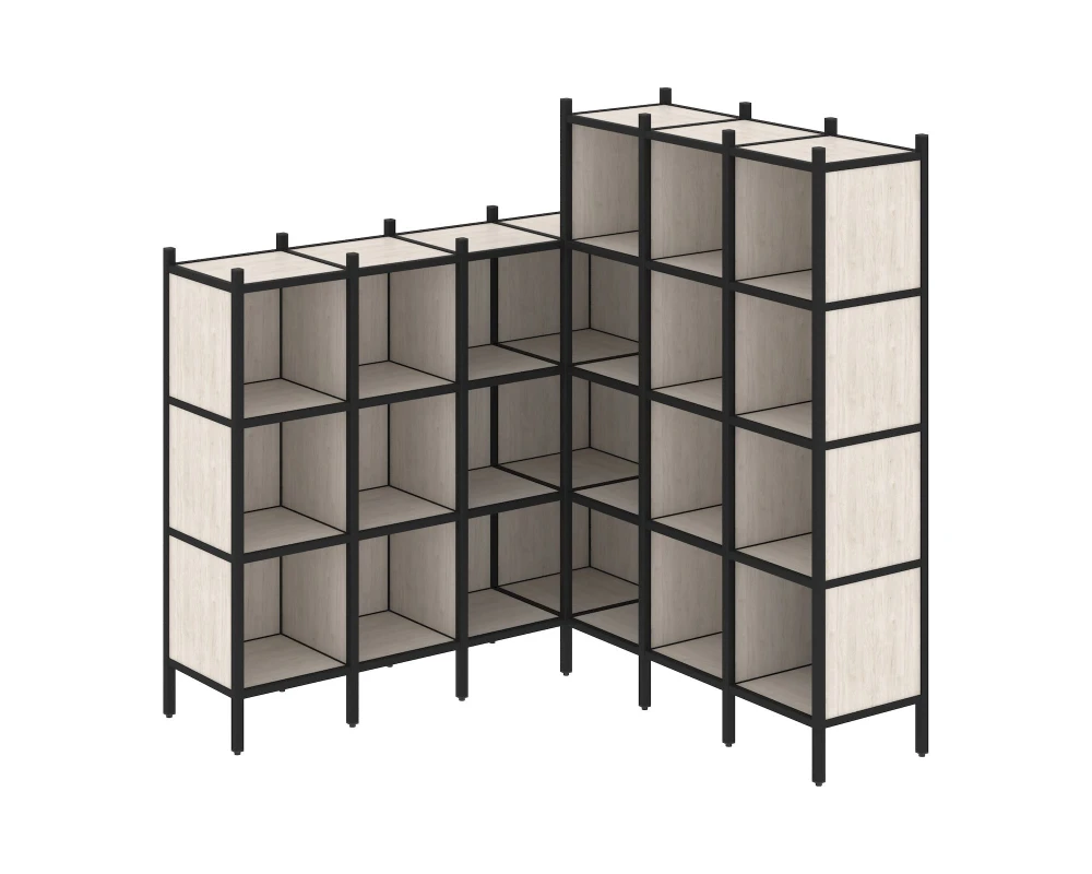 Угловой внутренний стеллаж L-50 1694x1694x1869 Лофт / Loft