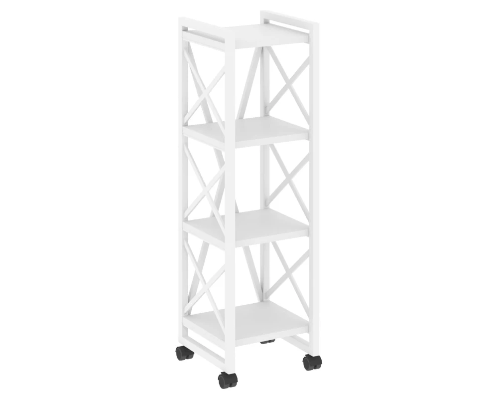 Стеллаж на колесных опорах - 4 полки 400х400х1334 Лофт / Loft