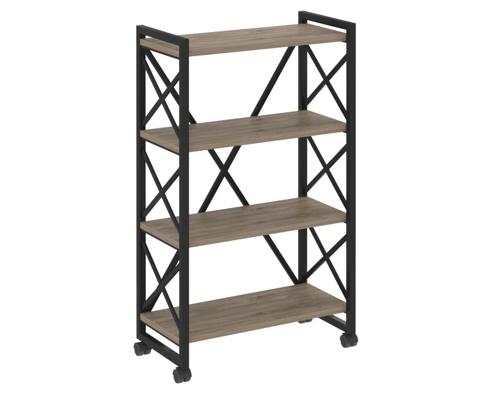 Стеллаж на колесных опорах - 4 полки 800х400х1334 Лофт / Loft