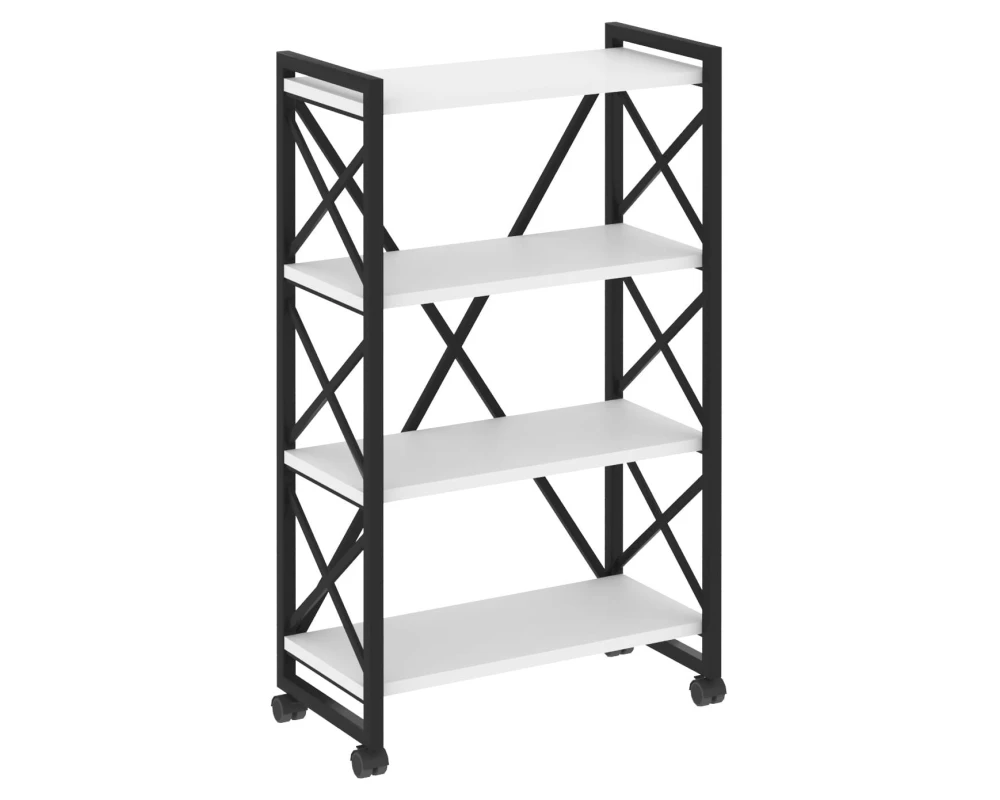 Стеллаж на колесных опорах - 4 полки 800х400х1334 Лофт / Loft