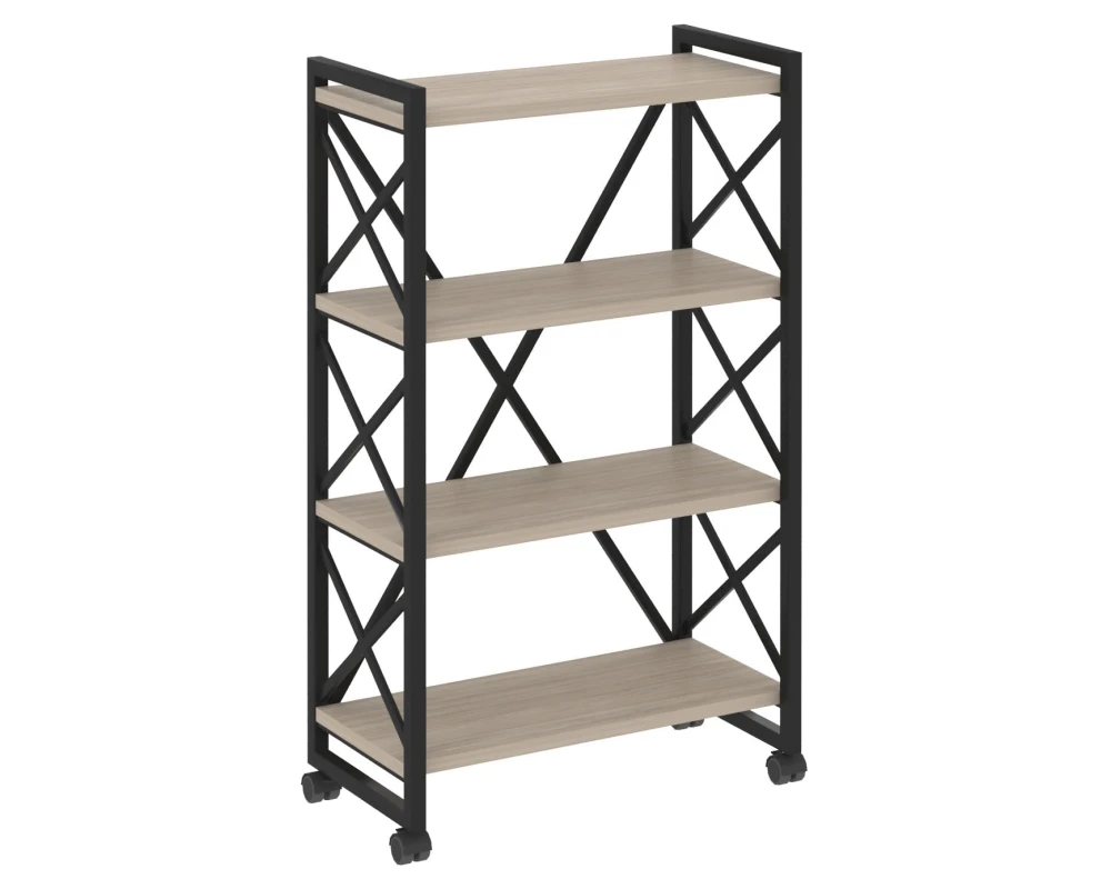Стеллаж на колесных опорах - 4 полки 800х400х1334 Лофт / Loft