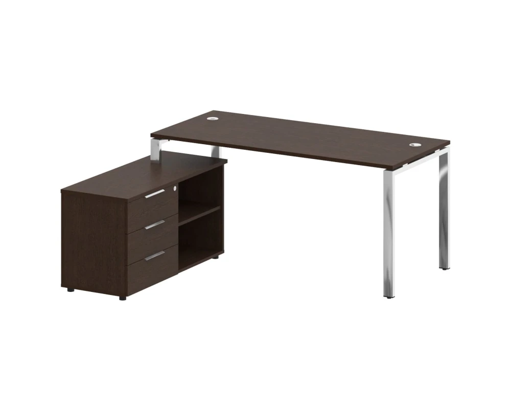 Стол рабочий руководителя с опорной тумбой левый 1700x1520x750 Метал Систем Директ / Metal System Direct