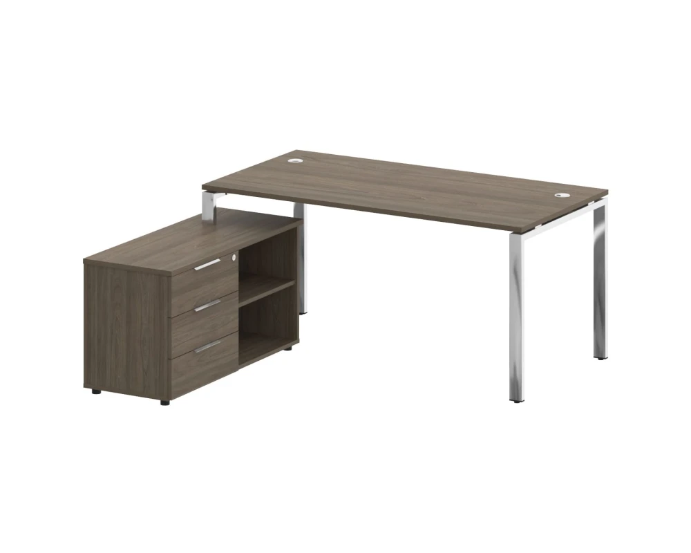 Стол рабочий руководителя с опорной тумбой левый 1700x1620x750 Метал Систем Директ / Metal System Direct