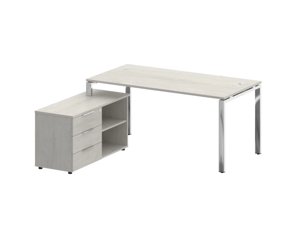 Стол рабочий руководителя с опорной тумбой левый 1700x1620x750 Метал Систем Директ / Metal System Direct