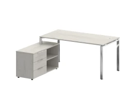 Стол рабочий руководителя с опорной тумбой левый 1700x1620x750 Метал Систем Директ / Metal System Direct images