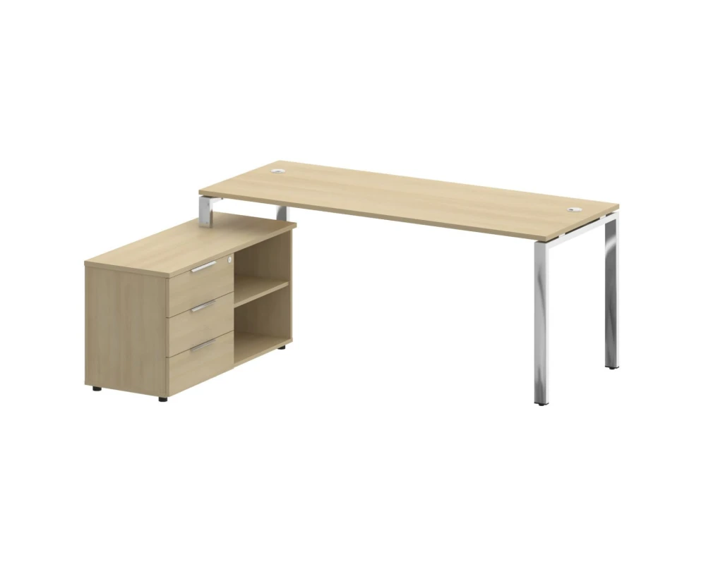 Стол рабочий руководителя с опорной тумбой левый 1900x1520x750 Метал Систем Директ / Metal System Direct