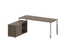 Стол рабочий руководителя с опорной тумбой левый 1900x1520x750 Метал Систем Директ / Metal System Direct images