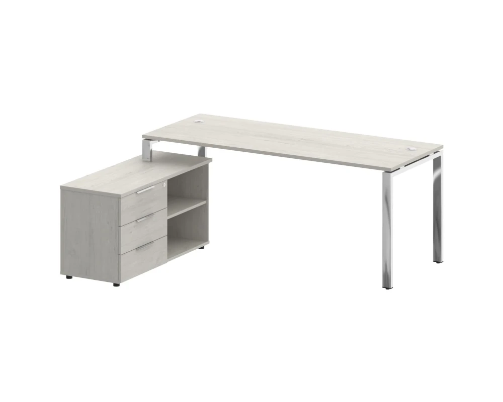 Стол рабочий руководителя с опорной тумбой левый 1900x1520x750 Метал Систем Директ / Metal System Direct