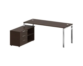 Стол рабочий руководителя с опорной тумбой левый 1900x1520x750 Метал Систем Директ / Metal System Direct images