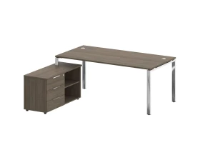 Стол рабочий руководителя с опорной тумбой левый 1900x1720x750 Метал Систем Директ / Metal System Direct images