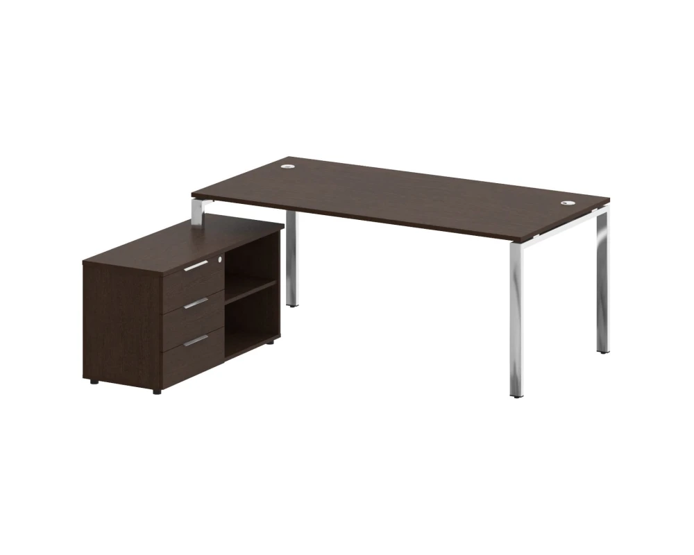 Стол рабочий руководителя с опорной тумбой левый 1900x1720x750 Метал Систем Директ / Metal System Direct