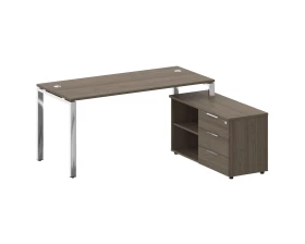 Стол рабочий руководителя с опорной тумбой правый 1700x1520x750 Метал Систем Директ / Metal System Direct images