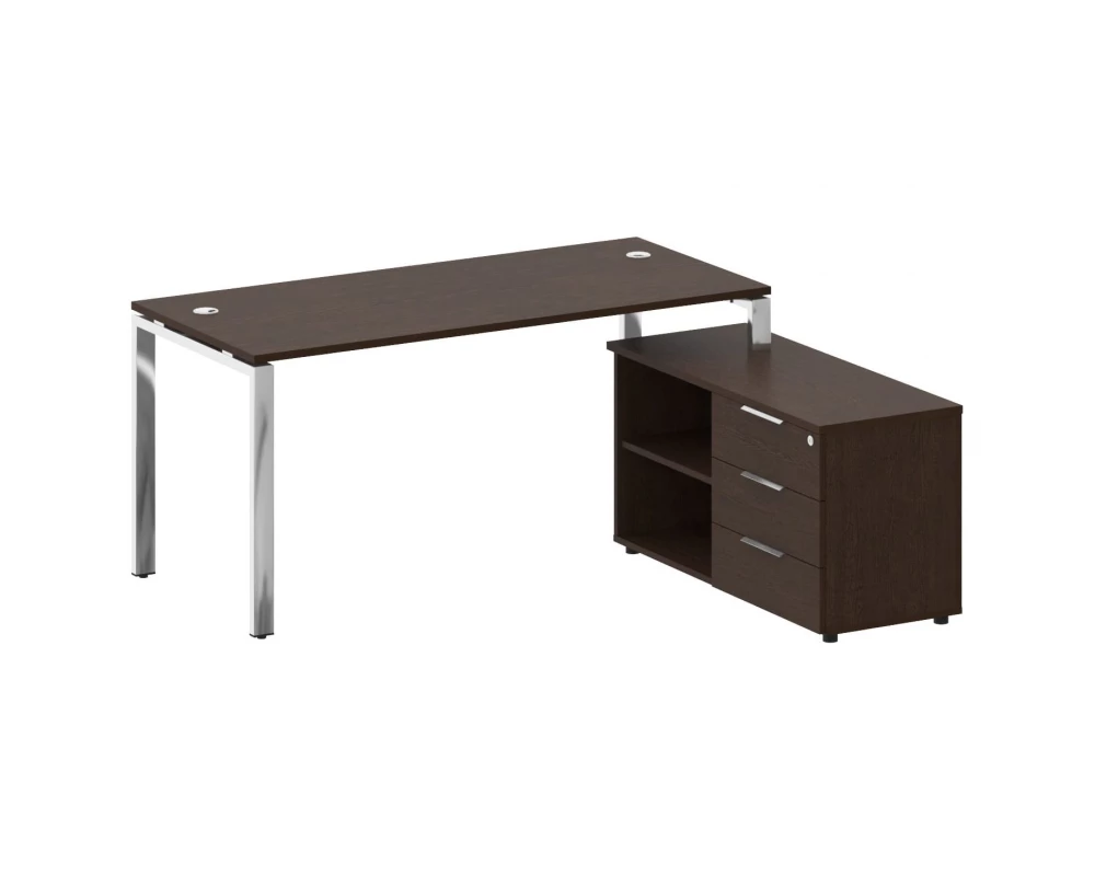 Стол рабочий руководителя с опорной тумбой правый 1700x1520x750 Метал Систем Директ / Metal System Direct