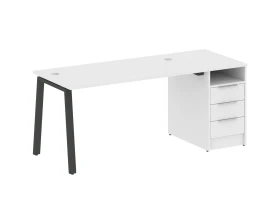 Рабочая станция на А-образном м/к с опорной тумбой 181,2x72x75 Метал Систем / Metal System images