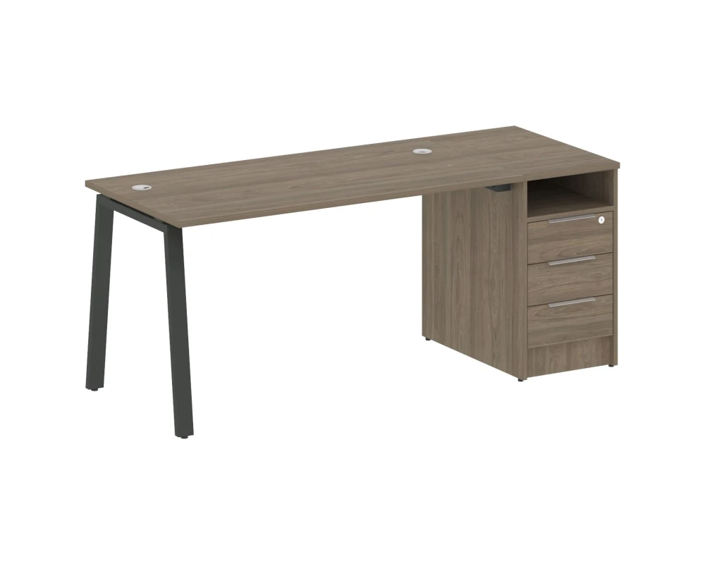 Рабочая станция на А-образном м/к с опорной тумбой 181,2x72x75 Метал Систем / Metal System