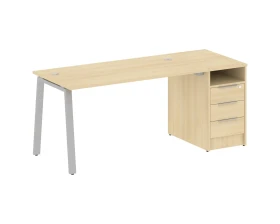 Рабочая станция на А-образном м/к с опорной тумбой 181,2x72x75 Метал Систем / Metal System images