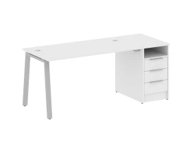 Рабочая станция на А-образном м/к с опорной тумбой 181,2x72x75 Метал Систем / Metal System images