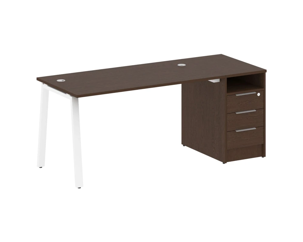 Рабочая станция на А-образном м/к с опорной тумбой 181,2x72x75 Метал Систем / Metal System