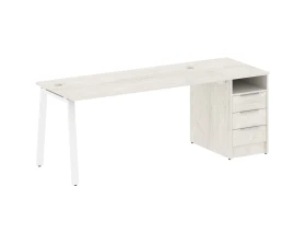 Рабочая станция на А-образном м/к с опорной тумбой 201,2x72x75 Метал Систем / Metal System images