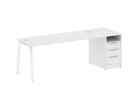 Рабочая станция на А-образном м/к с опорной тумбой 221,2x72x75 Метал Систем / Metal System images