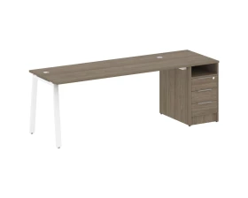 Рабочая станция на А-образном м/к с опорной тумбой 221,2x72x75 Метал Систем / Metal System images