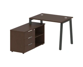 Рабочая станция на А-образном м/к с опорной тумбой левая 110x152x75 Метал Систем / Metal System images