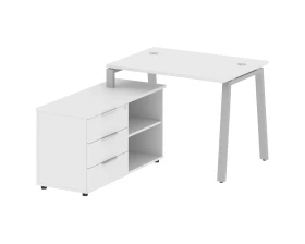 Рабочая станция на А-образном м/к с опорной тумбой левая 110x152x75 Метал Систем / Metal System images