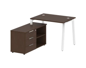 Рабочая станция на А-образном м/к с опорной тумбой левая 110x152x75 Метал Систем / Metal System images