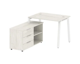 Рабочая станция на А-образном м/к с опорной тумбой левая 110x152x75 Метал Систем / Metal System images