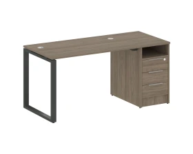 Рабочая станция на О-образном м/к с опорной тумбой 161,2x72x75 Метал Систем / Metal System images