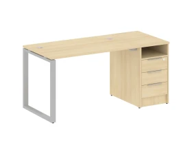 Рабочая станция на О-образном м/к с опорной тумбой 161,2x72x75 Метал Систем / Metal System images