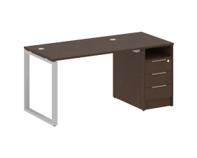 Рабочая станция на О-образном м/к с опорной тумбой 161,2x72x75 Метал Систем / Metal System images