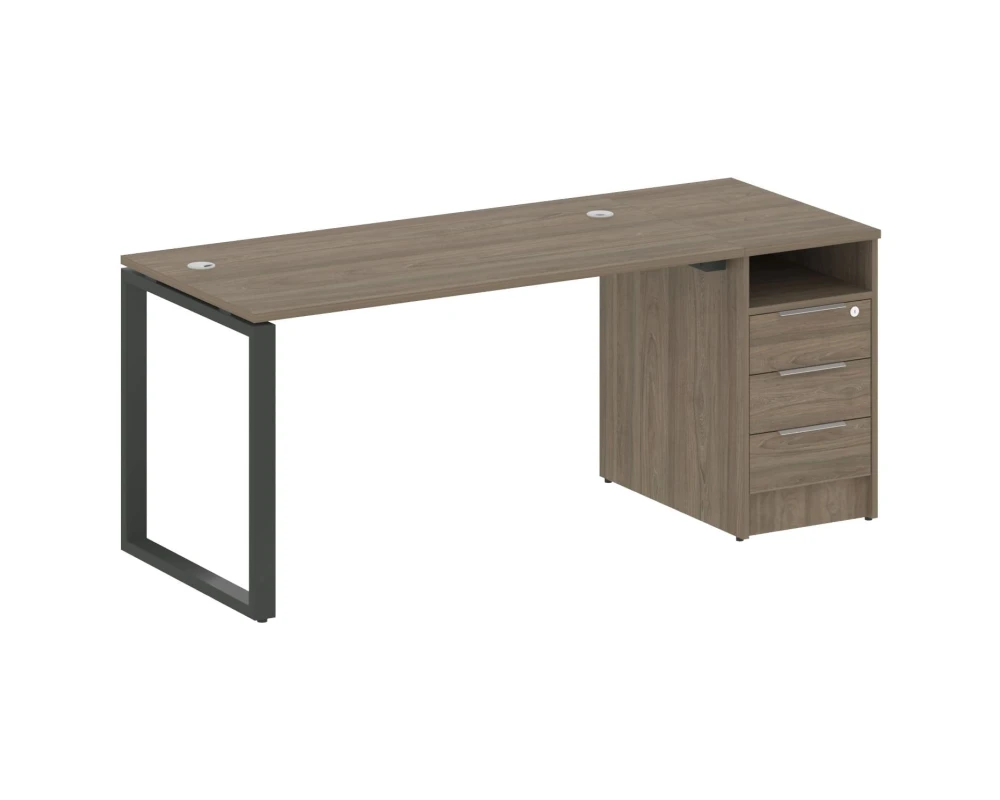 Рабочая станция на О-образном м/к с опорной тумбой 181,2x72x75 Метал Систем / Metal System