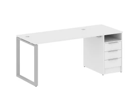 Рабочая станция на О-образном м/к с опорной тумбой 181,2x72x75 Метал Систем / Metal System images