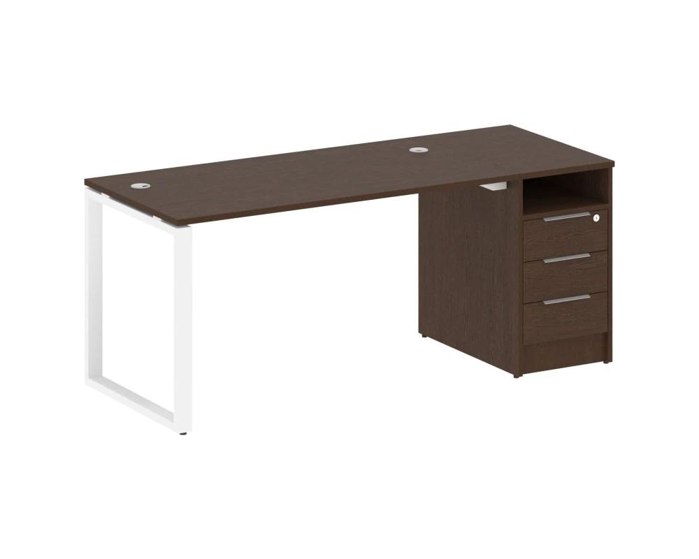 Рабочая станция на О-образном м/к с опорной тумбой 181,2x72x75 Метал Систем / Metal System