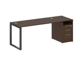 Рабочая станция на О-образном м/к с опорной тумбой 201,2x72x75 Метал Систем / Metal System images