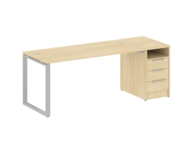 Рабочая станция на О-образном м/к с опорной тумбой 201,2x72x75 Метал Систем / Metal System images