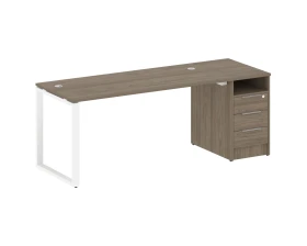 Рабочая станция на О-образном м/к с опорной тумбой 201,2x72x75 Метал Систем / Metal System images